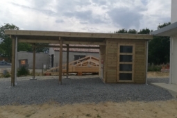 Abri bois avec Carport Accolé Par ABRIDIS